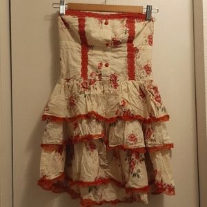 Love Culture (S) Strapless Lace and Ruffle Dress